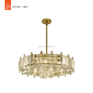 Lampes en cristal rondes, lustre de luxe, lumière en cristal de quartz naturel pour villa, salon - Product Image 4