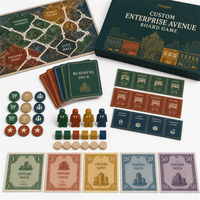 Jeu de société de gestion d'entreprise Jinayon Custom Enterprise Avenue avec billets de banque fictifs, pièces en carton gris et en bois, OEM ODM