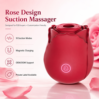 10-stufig Einstellbarer Ultra-Leiser Umweltfreundlicher Rosen-Vibrator IPX7 Wasserdicht USB-Aufladbar 40 DB Klitoris G-Punkt Saugvibrator