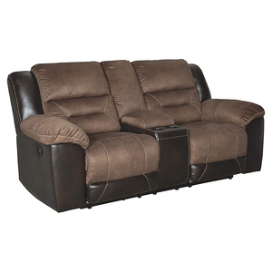 أريكة فاخرة VANBOW جلد صناعي بني يدوي مزدوج مستلق لوفيزيت مع وحدة تخزين - Product Image 3