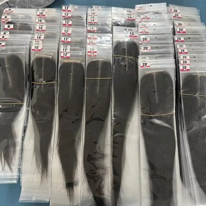 İnce Düğümlü HD Beyazlatılmış Önceden Yolunmuş Görünmez Dantel 2X6 Kapama Doğal Güneydoğu Asya Saç Tedarikçisi İşlenmemiş Saç 12a 2x6 HD Dantel Kapama - Product Image 2