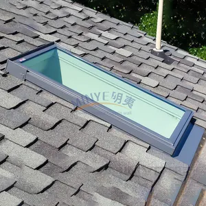 عالية الجودة رخيصة الثمن البيئة السقف نوافذ سقف للضوء أعلى ويندوز حائل واقية مع الستائر الكهربائية