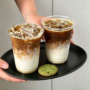 Gobelets en plastique PET transparents personnalisés de 16 oz et 32 oz avec couvercles et pailles imprimés pour café et thé – Vente en gros - Product Image 3