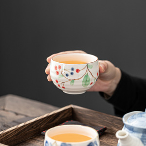 <b>Ceramic</b> Hand Painted Tea <b>Cup</b> With Flower Pattern Retro Design For Afternoon Tea - Product Image 3