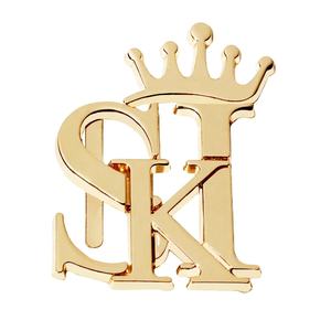 Bolsos fabricados por el fabricante Placa de nombre de marca Emblemas metálicos en relieve con letras doradas personalizadas para sombreros - Product Image 1