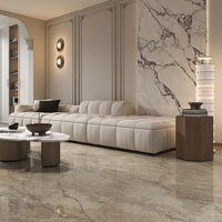 Panneau en pierre frittée effet marbre brillant Foshan 900x1800x9mm, surface anti-rayures, carreaux muraux et de sol intérieurs
