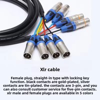 Cable XLR Multicanal ABCCABLS, Conector de 3/5 Pines con Contactos Chapados en Oro, Cable de Audio Balanceado de 5 Colores para Escenario
