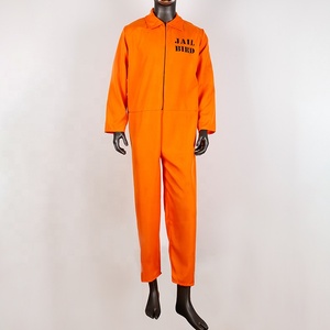 ハロウィン 大人用囚人服 パーティー ロールプレイ パフォーマンス コスプレ衣装 衣装 囚人 オレンジ 男性用 - Product Image 4