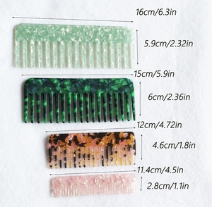 Biểu Tượng Tùy Chỉnh Răng Rộng Lucite Axit Acetate Nhựa Rùa Lược/Handmade Acrylic Rùa <span class=keywords><strong>Shell</strong></span> Cellulose Acetate Tóc Lược - Product Image 3