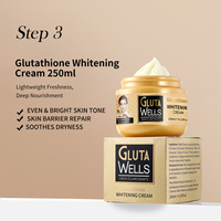 Crème pour le visage à usage quotidien 250 ml, hydrate, éclaircit la peau, corrige les taches brunes, crème hydratante au glutathion pour le visage