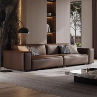 Zeitgenössisches Echtleder-Modulares L-förmiges Sofa-Set im Cloud-Design mit Verstellbarer Chaiselongue und Schaumstoff-Füllung
