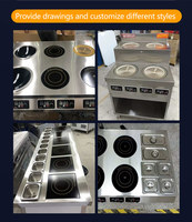 Peralatan Dapur Komersial Kompor Inframerah Multi-Fungsi 4 Tungku Kompor Inframerah Stainless Steel Kompor Inframerah Kaca Keramik
