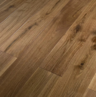 Lantai Kayu Rekayasa Walnut Hitam 3 Lapis Lebar 190mm Berkualitas Tinggi Modern untuk Interior, Pemasangan Mudah Sistem Klik, Teknik Halus
