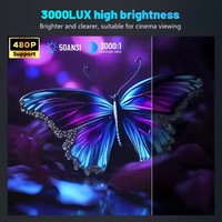 Mini 1 projecteur 4K portable 180 ° réglable 100 "écran USB téléphone synchronisation mise au point ultra-courte 50-99 luminosité excellent cadeau pour les enfants