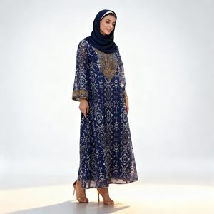 Abaya pour femmes musulmanes, tissu de haute qualité, couleur métallique gaufrée, décontractée, quotidienne, mode moderne, nouveau design - Product Image 1