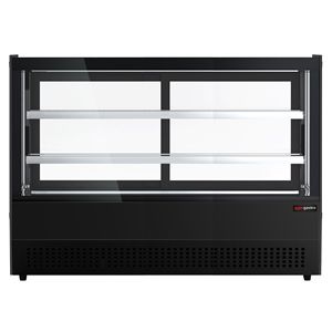 Vitrine réfrigérée de comptoir GGM Gastro - 160 litres - 900 mm - avec 2 étagères en verre - Rectangulaire - Noir - Product Image 5