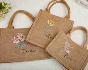 Eco-Friendly Custom Printed Jute Tote <b>Bags</b> Wholesale Promotional <b>Gift</b> Shopping <b>Bags</b> Adjustable Sizes for Outdoor - Product Image 4