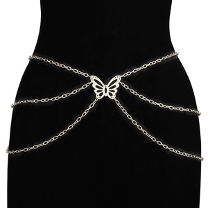 โซ่คล้องเอวรูปผีเสื้อทำจากอัลลอยสายสร้อยหลายชั้นสำหรับผู้หญิงเครื่องประดับแฟชั่นแนวสตรีทแบบลำลอง - Product Image 5