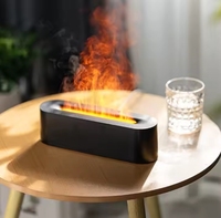 Vente chaude Portable LED Flamme-Lumière Effet USB Humidificateur D'air Arrêt Chronométré Huile Essentielle Aroma Diffuseur Humidificateur Pour La Maison