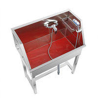 EUR PET Baignoire de toilettage multifonction en acier inoxydable pour chiens, station de lavage