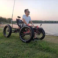 Vélo électrique à quatre roues TrikExplor Sport Fat Tyre Bafang 500 watts, moteur 9 vitesses, suspensions arrière, vélo couché quad