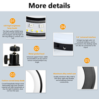 YEAH 360 ordinateur de vidéoconférence rotatif 6 pouces Selfie LED RGB Ringlight Table pince anneau lumière pour la photographie de maquillage