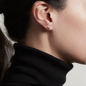 2025 moda Nueva joyería barata de alta calidad 925 plata esterlina chapada en oro Mini Trio diamante pequeños pendientes de tuerca - Product Image 2