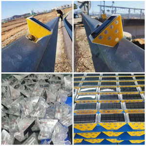 Yellow Red Led <b>Light</b> Guardrail Delineators Solar Guardrail Reflective Trapezoid Delineator - Product Image 3