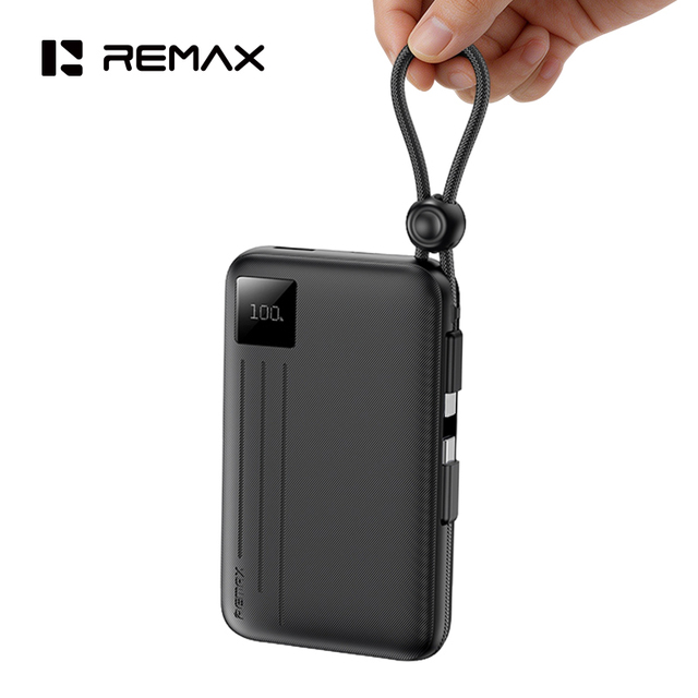 REMAX FC-13 10000mAh Power Bank 22.5W Fast Charging 20000mAh Portable Charger with Built-in Dual Cables & LED Display for Travel