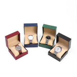 Custom Luxury Leather PU <b>Watch</b> Box Square Rectangle-Shaped Luxury Brand <b>Watch</b> <b>Case</b> Black Custom Logo Gift Packaging <b>Watch</b> - Product Image 3