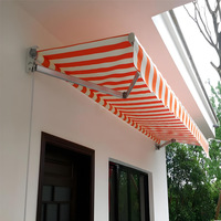 Auvent rétractable pliable pour terrasse extérieure, imperméable, pare-soleil, avec bras en aluminium, manivelle manuelle, résistant au vent, pour balcon et jardin