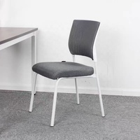 Chaise de salle d'attente en plastique PP noir pour bureau, école, hôpital, clinique, bibliothèque, réception, visiteurs