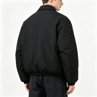 Veste d'hiver matelassée noire de haute qualité pour homme, coupe oversize, style bomber décontracté, manteau chaud et épais, fermeture éclair, streetwear, vêtement d'extérieur