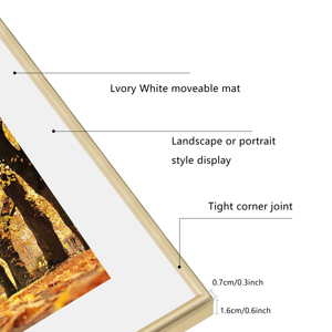 Классическая золотая фоторамка из алюминиевого сплава для винтажных настенных картин и домашнего декора. Оптовые металлические рамки для фотографий на заказ. - Product Image 4