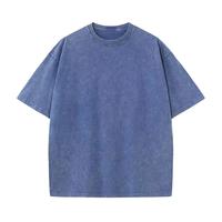 T-shirt oversize délavé vieux délavé à l'acide noir pour homme 270gsm