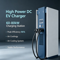 Borne de recharge rapide commerciale DC 60-80 kW à une seule prise (GB/T, CCS2, CHAdeMO) pour voitures électriques, camions et bus
