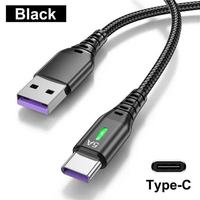 Câble USB Type C tressé en nylon 5A pour Samsung Galaxy S20, câble Micro USB pour Xiaomi, cordon de charge rapide pour téléphone