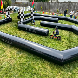 Prix usine grande piste de course gonflable extérieure piste de course gonflable Go Kart pour voiture tamponneuse gonflable Arena <span class=keywords><strong>location</strong></span> de fête - Product Image 1