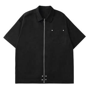 Camicia 100% moda 3d da uomo con Zip e tasche nuove camicie da lavoro wostread camicia Casual a maniche corte 50 P - Product Image 1