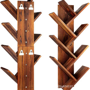 Étagère murale simple en bois, rectangulaire, en bois massif, réglable, pour organiser les livres et les articles divers - Product Image 2