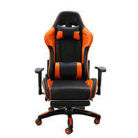 Chaise de bureau et de jeu moderne et confortable en cuir PU avec base pivotante en PP à hauteur réglable