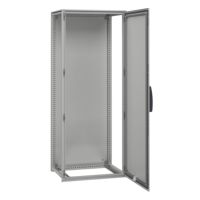 Armoire de sol à porte simple NSYSFN20660, acier galvanisé, IP55, noir, gris, 600 mm x 2000 mm, série PanelSeT SFN