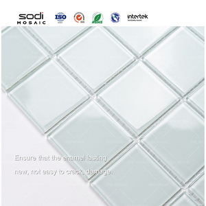 Carrelage mural brillant coloré, ignifuge, en cristal, pour cuisine, salon, piscines, mosaïque en verre - Product Image 2