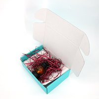 Boîte d'expédition personnalisée, boîte d'expédition en carton ondulé de couleur bleue pour emballage cadeau e-commerce