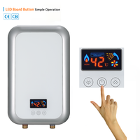 Pemanas Air Listrik Tanpa Tangki 220V 10000W Kontrol Sentuh Pengaturan Suhu Tanpa Tingkat Keluaran Air Stabil untuk Rumah Tangga dan Garasi