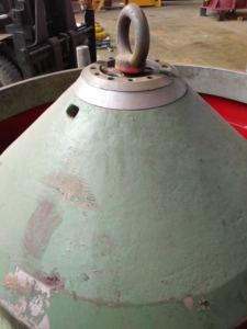 Pièces de concasseur à cône TORCH : Manteau en acier à haute teneur en manganèse moulé, tête de cône traitée avec écrous de blocage - Product Image 4