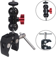 Support de fixation Superclamp en métal avec vis 1/4'' pour caméra d'action, téléphone, double rotule, compatible GoPro, microphone et plus