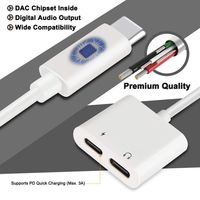 Adaptateur séparateur audio DAC 2 en 1 USB Type-C avec prise casque et gaine en PVC pour moniteur et projecteur, charge rapide PD