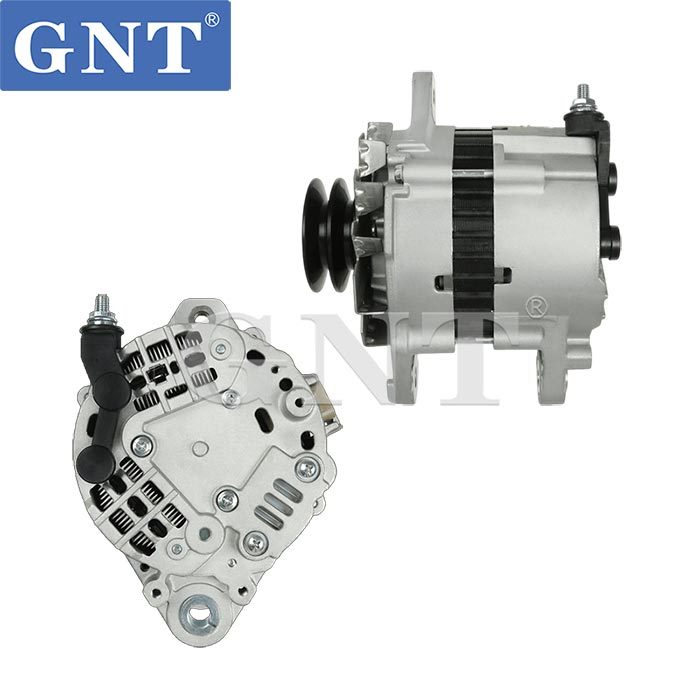 三菱ファイター6M60エンジン用 24Ｖ-80Aオルタネーター（新品エンジン外し 24V 80A Alternator for MITSUBISHI 6M60 Engine - GNT03C105-1
