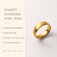 Bague en acier inoxydable, étanche, hypoallergénique, confortable, minimaliste, pour femmes et hommes, cadeau de mariage